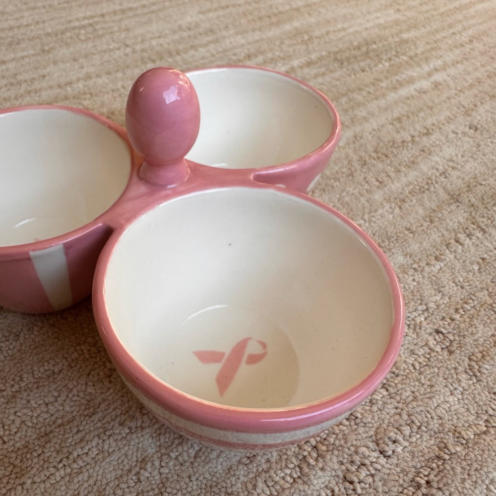 Pampered Chef Pink Bowl Trio Condiment 3 Bowl Server Help Whip Cancer #2069 - Picture 11 of 11